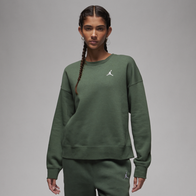 Shop Jordan Women's  Brooklyn Fleece Crewneck Sweatshirt In Green