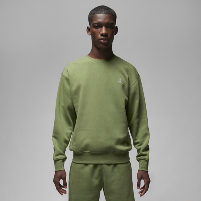 Shop Jordan Men's  Brooklyn Fleece Crewneck Sweatshirt In Green