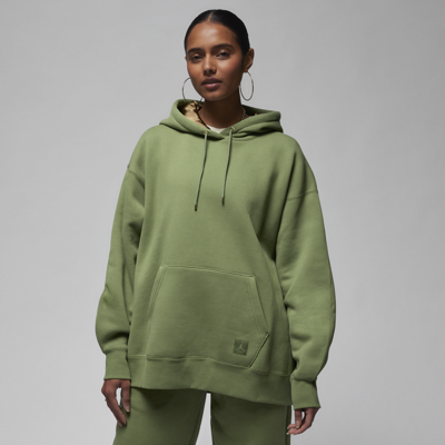 Shop Jordan Women's  Flight Fleece Pullover Hoodie In Green