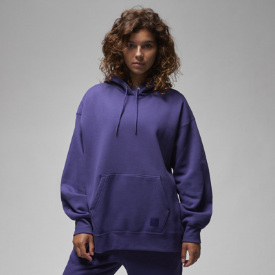Shop Jordan Women's  Flight Fleece Pullover Hoodie In Purple