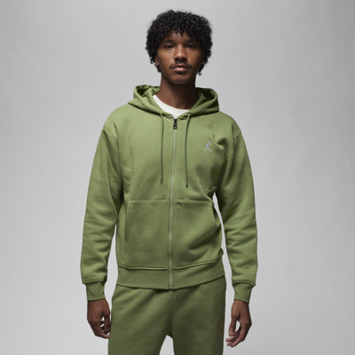 Shop Jordan Men's  Brooklyn Fleece Full-zip Hoodie In Green