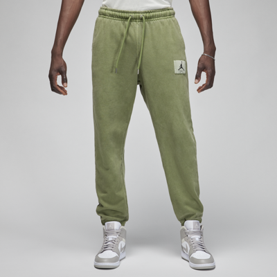 Shop Jordan Men's  Flight Fleece Sweatpants In Green