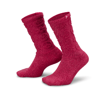 Shop Nike Unisex Everyday Plus Cushioned Crew Socks (1 Pair) In Pink