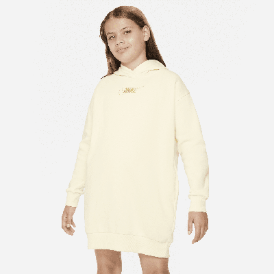 Shop Nike Sportswear Club Fleece Big Kids' (girls') Hoodie Dress In White