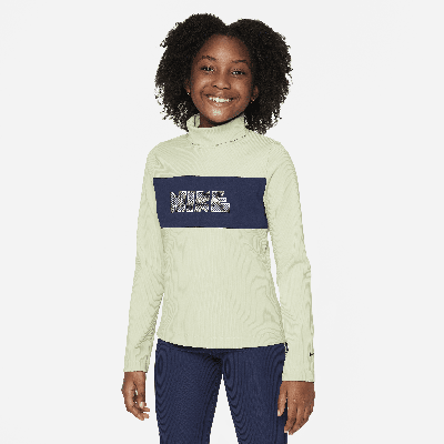 Shop Nike Sportswear Big Kids' (girls') Dri-fit Long-sleeve Top In Green