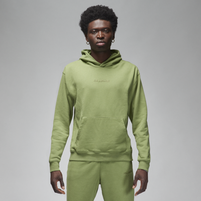 Shop Jordan Men's Air  Wordmark Fleece Hoodie In Green