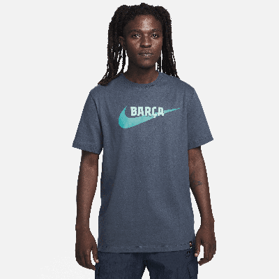 Shop Nike Fc Barcelona Swoosh  Men's T-shirt In Blue