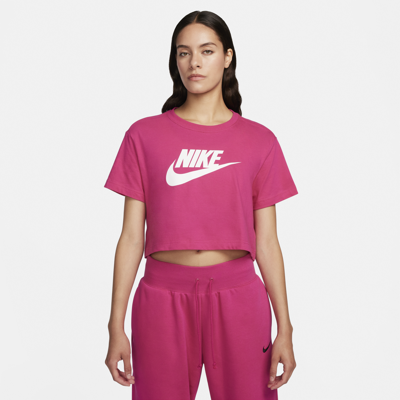 Shop Nike Women's  Sportswear Essential Cropped Logo T-shirt In Pink