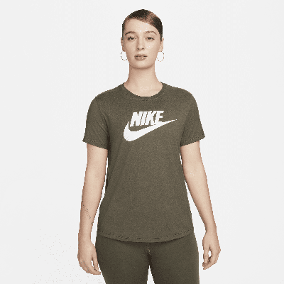 Shop Nike Women's  Sportswear Essentials Logo T-shirt In Green