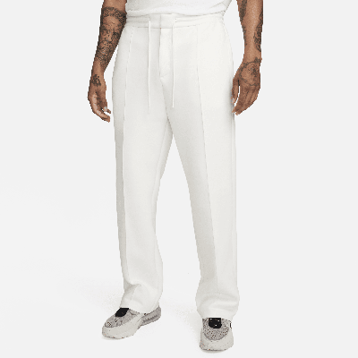 Shop Nike Men's  Sportswear Tech Fleece Reimagined Loose Fit Open Hem Sweatpants In White