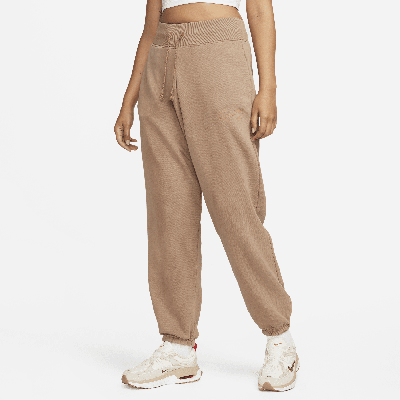 Shop Nike Women's  Sportswear Phoenix Fleece High-waisted Pants In Brown