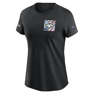 Shop Nike New York Jets Crucial Catch Sideline  Women's Nfl T-shirt In Black