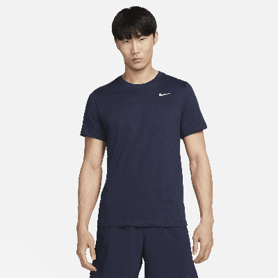 Shop Nike Men's Dri-fit Fitness T-shirt In Blue