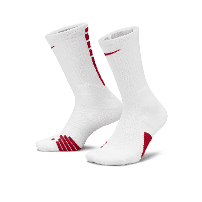 Shop Nike Unisex Elite Crew Basketball Socks In White