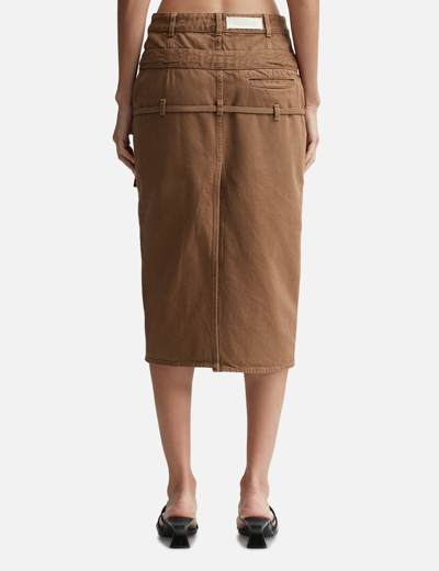 Jacquemus Low-waisted Denim Skirt In Brown