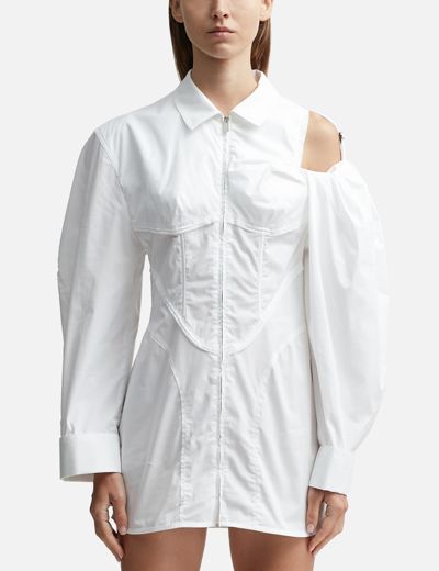 Jacquemus Women's La Mini Robe Chemise Dress In White