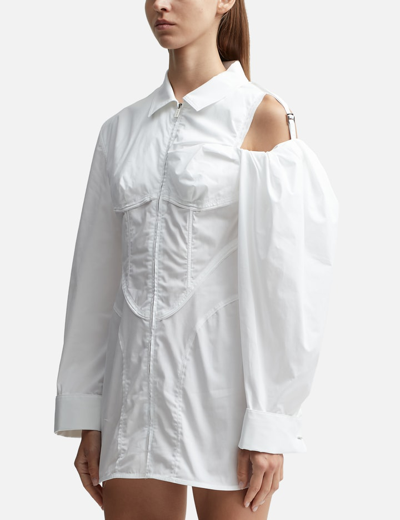 Jacquemus Women's La Mini Robe Chemise Dress In White