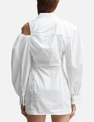 Jacquemus Women's La Mini Robe Chemise Dress In White
