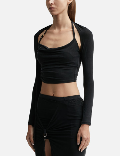 Shop Jacquemus Le Haut Peplo In Black