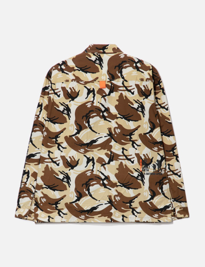 Shop Aape Camouflage Military Jacket In Beige
