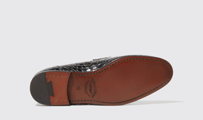 Scarosso Alessandro Black Croco In Black - Croco-printed Calf