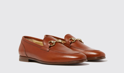 Scarosso Horsebit-detail Leather Loafers In Cognac - Calf
