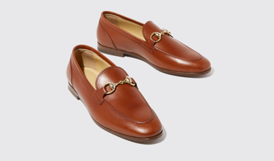 Scarosso Horsebit-detail Leather Loafers In Cognac - Calf