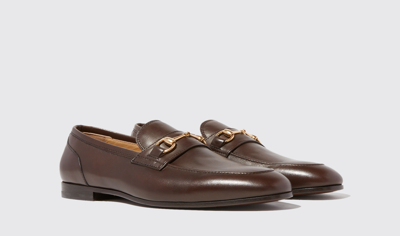 Shop Scarosso Alessandro Brown - Man Loafers Brown In Brown - Calf
