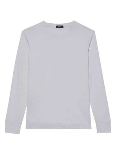 Shop Theory Men's Essential Anemone Milano Long-sleeve T-shirt In Force Grey Melange