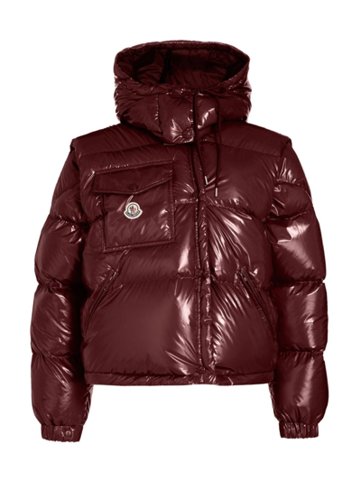 Shop Moncler Women's  Karakorum Ripstop Down Jacket In Burgundy