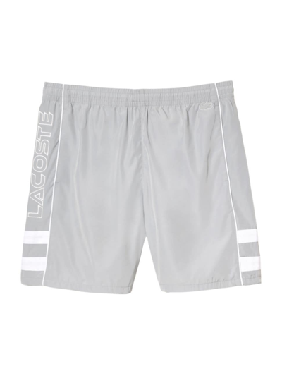 Shop Lacoste Men's Relaxed-fit Logo Shorts In Grey