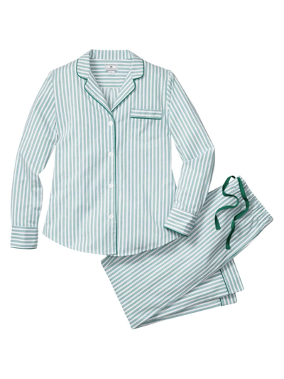 Shop Petite Plume Ticking Pajama Set In Green