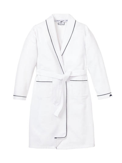 Shop Petite Plume Little Boy's & Boy's Piped Flannel Robe In White