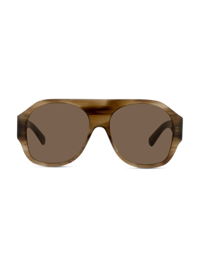 Shop Stella Women's 56mm Shield Sunglasses In Dark Brown