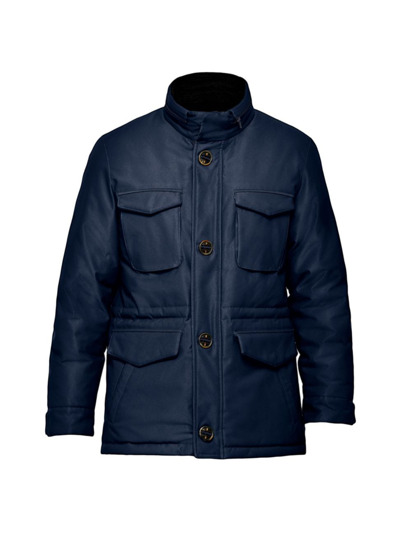 Shop Thermostyles Men's Convertible Field Jacket In Navy