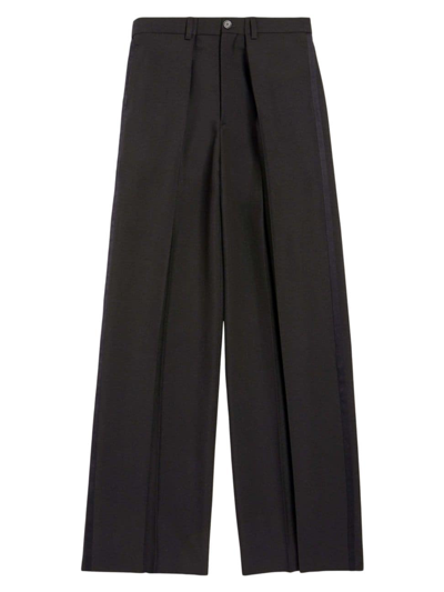 Shop Balenciaga Tuxedo Double Side Pants In Black