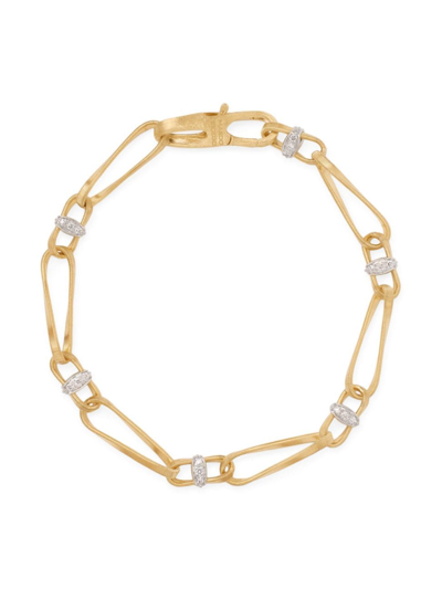 Shop Marco Bicego Women's Marrakech Onde Two-tone 18k Gold & 0.3 Tcw Diamond Chain Bracelet In Yellow Gold