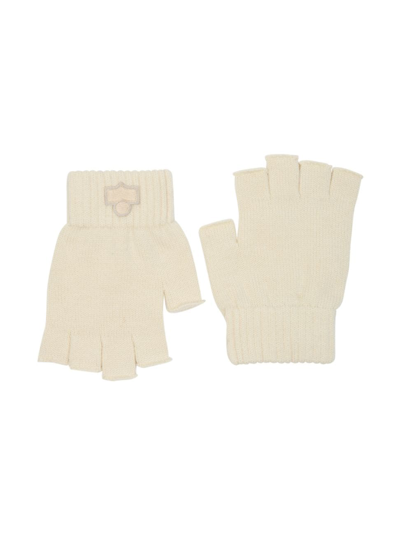 Shop Isabel Marant Women's Blaise Logo Appliquè Wool Fingerless Gloves In Ecru