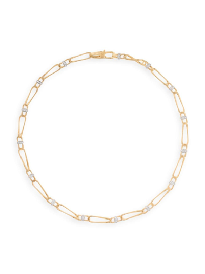 Shop Marco Bicego Women's Marrakech Onde Two-tone 18k Gold & 0.75 Tcw Diamond Chain Necklace In Yellow Gold