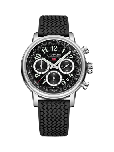 Shop Chopard Men's Classic Racing Stainless Steel & Rubber Watch In Black