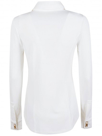 Shop Michael Kors Button Up Long- Sleeved Shirt In Bone