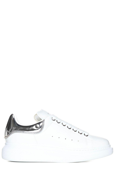 Shop Alexander Mcqueen Oversized Lace-up Sneakers In Bianco