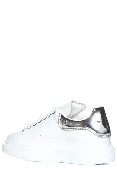 Shop Alexander Mcqueen Oversized Lace-up Sneakers In Bianco