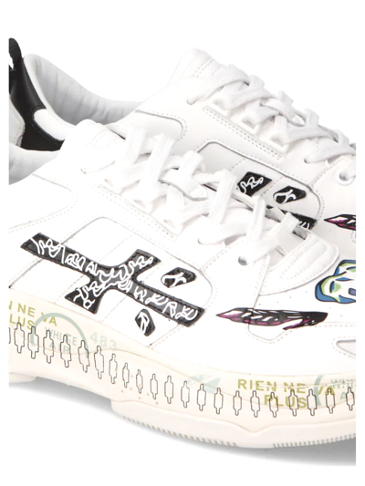Shop Premiata White Leather Drake Sneakers In Bianco