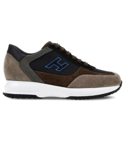 Shop Hogan Sneakers  Interactive Beige Brown Blue In Marrone