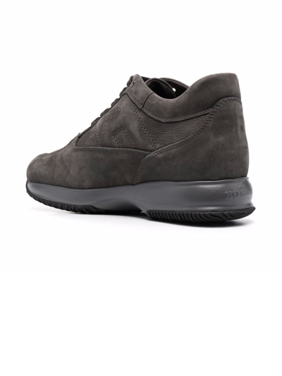 Hogan Interactive Sneakers In Nubuck In Grigio