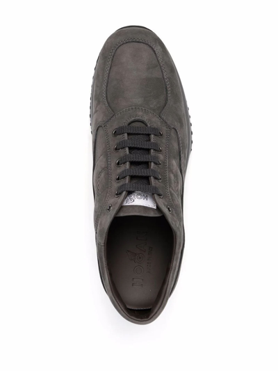 Hogan Interactive Sneakers In Nubuck In Grigio