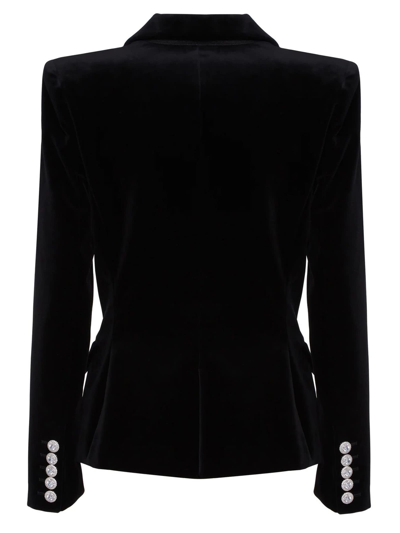 Shop Alexandre Vauthier Black Cotton Velvet Blazer In Nero