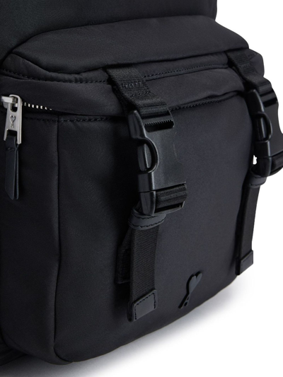 Shop Ami Alexandre Mattiussi Black Nylon Backpack In Nero