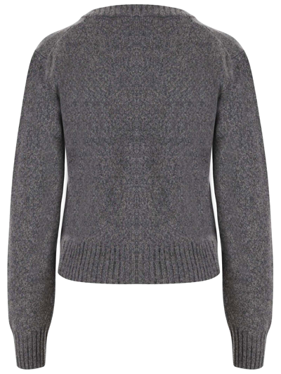 Shop Ami Alexandre Mattiussi Grey Wool-cashmere Blend Cardigan In Grigio